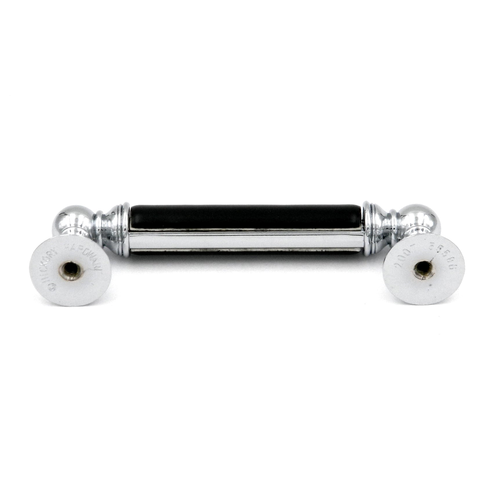 Hickory Hardware Gabinete cromado y negro con luz de gas de 3 3/4", tirador de manija de 96 mmcc P3413-CHB