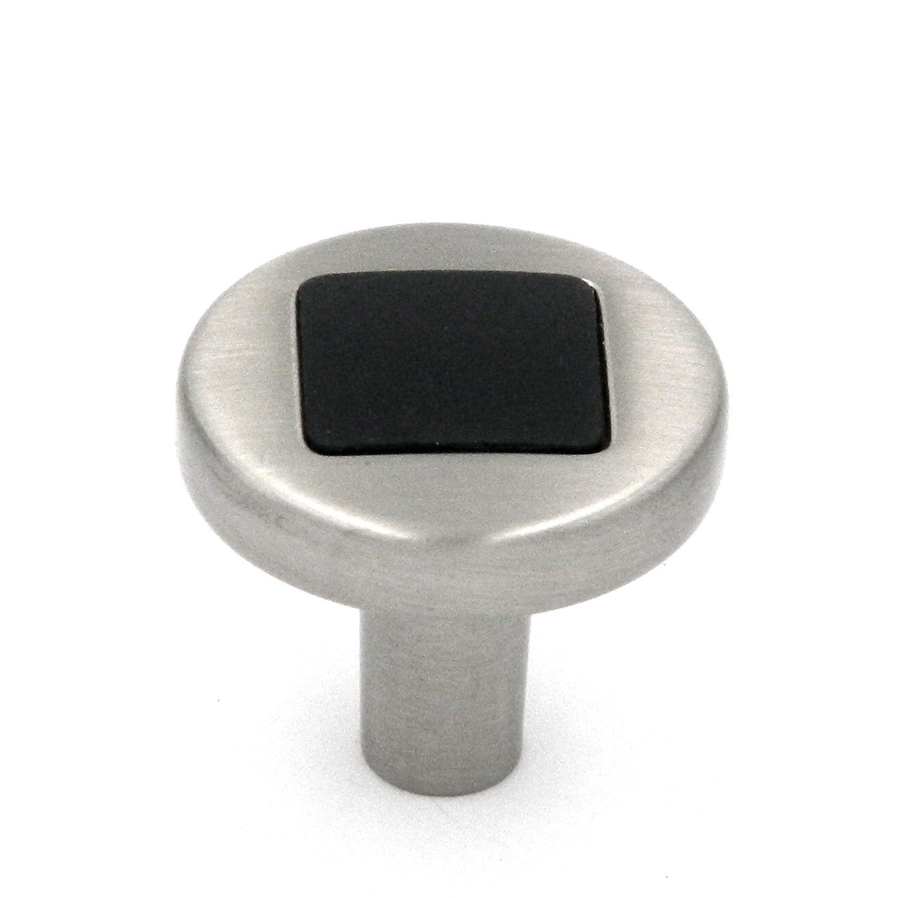 Hickory Hardware Loft 1" Satin Nickel and Black Round Smooth Cabinet Knob P3440-SNB