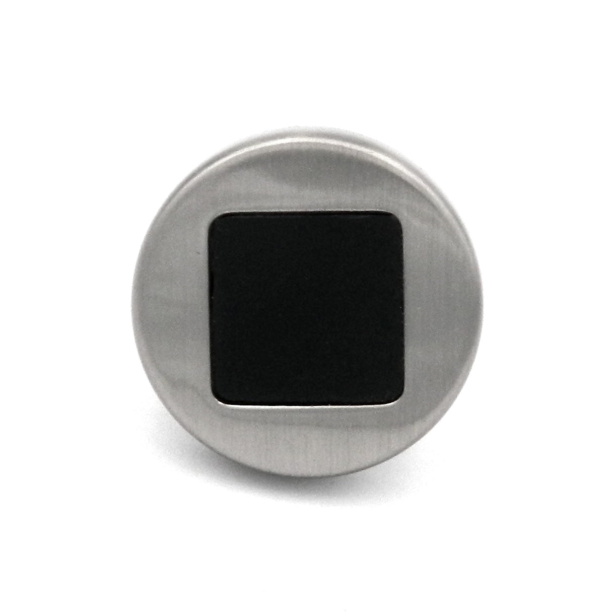 Hickory Hardware Loft 1" Satin Nickel and Black Round Smooth Cabinet Knob P3440-SNB