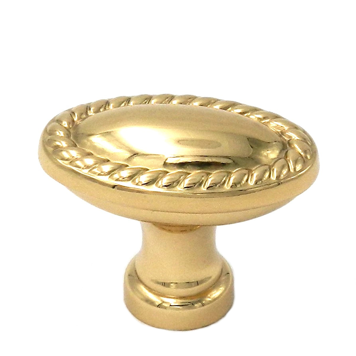 Keeler Annapolis Perilla de gabinete de latón macizo ovalada de latón pulido de 1 3/8 "P4