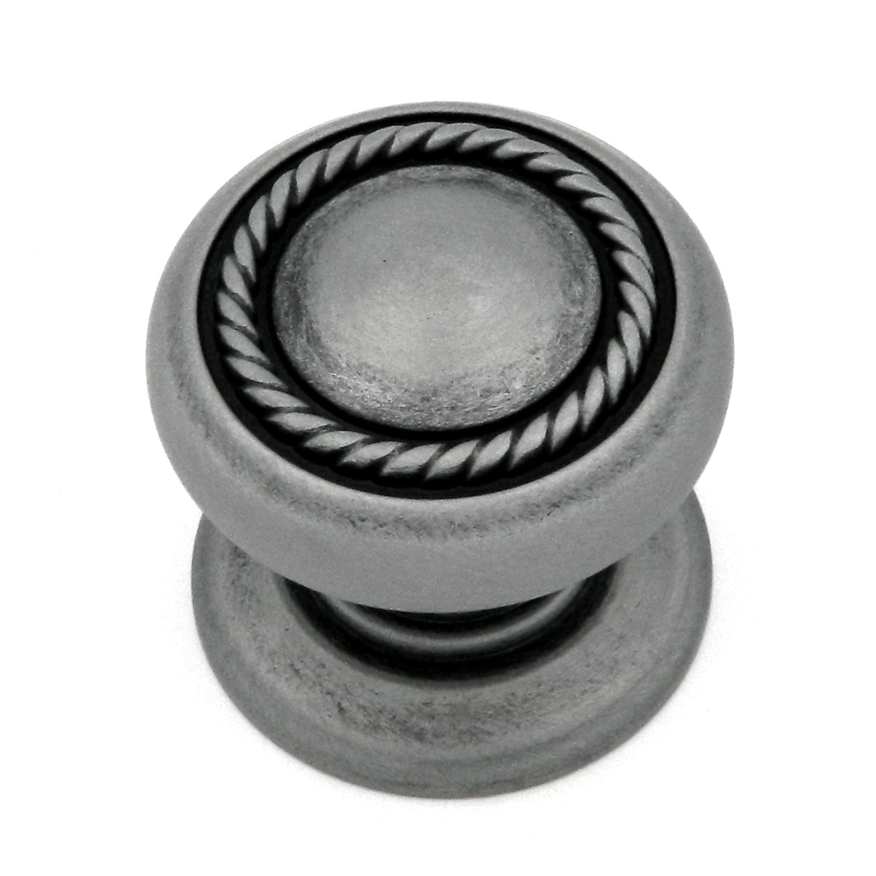 Hickory Hardware Cuerda trenzada de peltre antiguo trenzada de cuerda redonda 1 1/2" perilla de gabinete P4212-AP