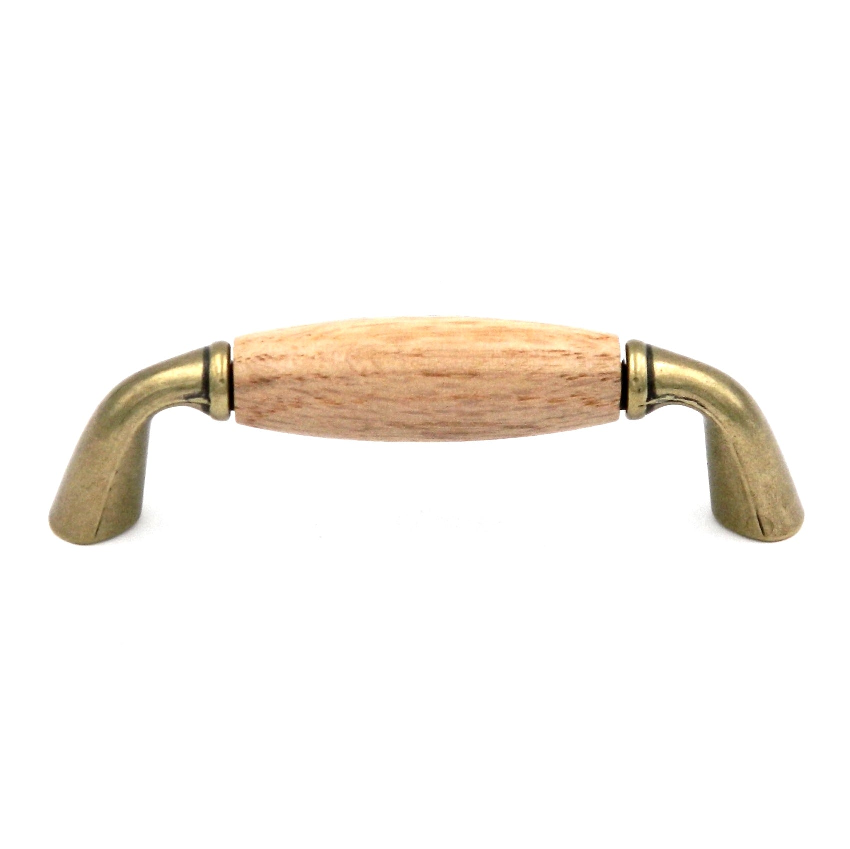 Hickory Hardware Lancaster Polished and Oak Wood Center 3"cc Cabinet Pull P461-OAK