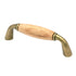 Hickory Hardware Lancaster Polished and Oak Wood Center 3"cc Cabinet Pull P461-OAK