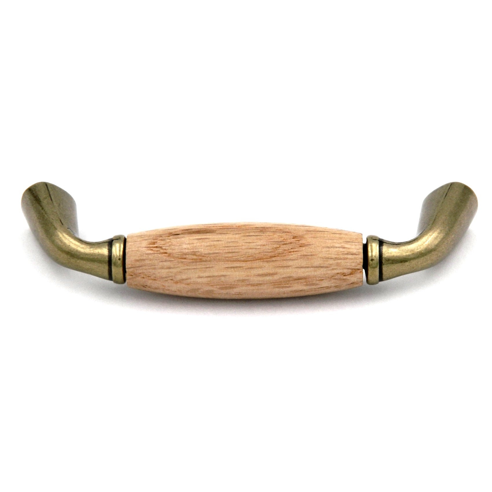 Hickory Hardware Lancaster Polished and Oak Wood Center 3"cc Cabinet Pull P461-OAK