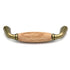 Hickory Hardware Lancaster Polished and Oak Wood Center 3"cc Cabinet Pull P461-OAK
