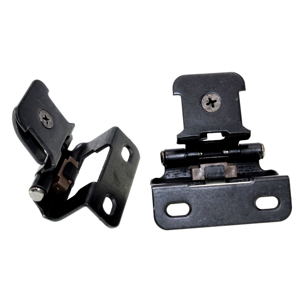 Pair Hickory Hardware Single Demountable Hinge 1/2" Overlay Black Iron