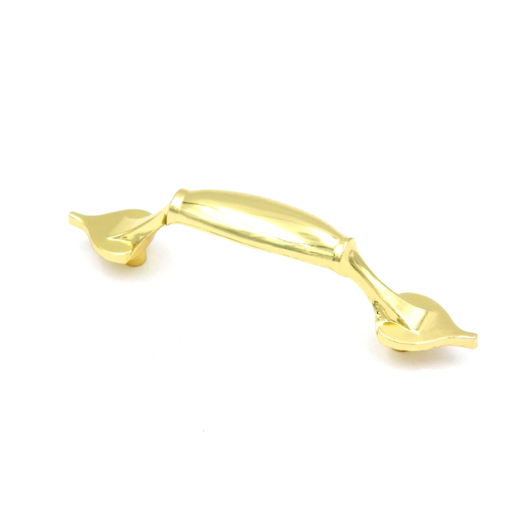 10 Pack Hickory Polished Accents Polished Brass 3"cc Cabinet Handle P557-PB