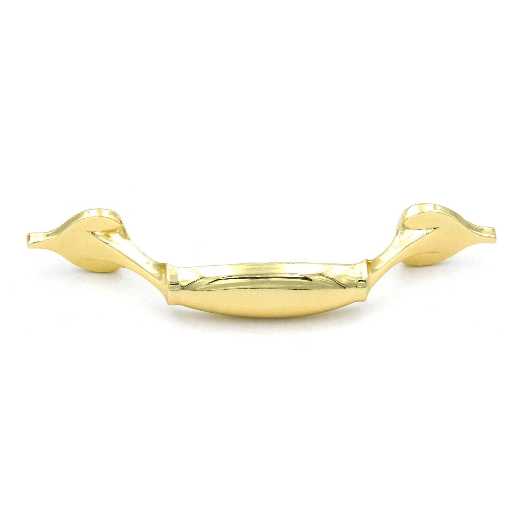10 Pack Hickory Polished Accents Polished Brass 3"cc Cabinet Handle P557-PB