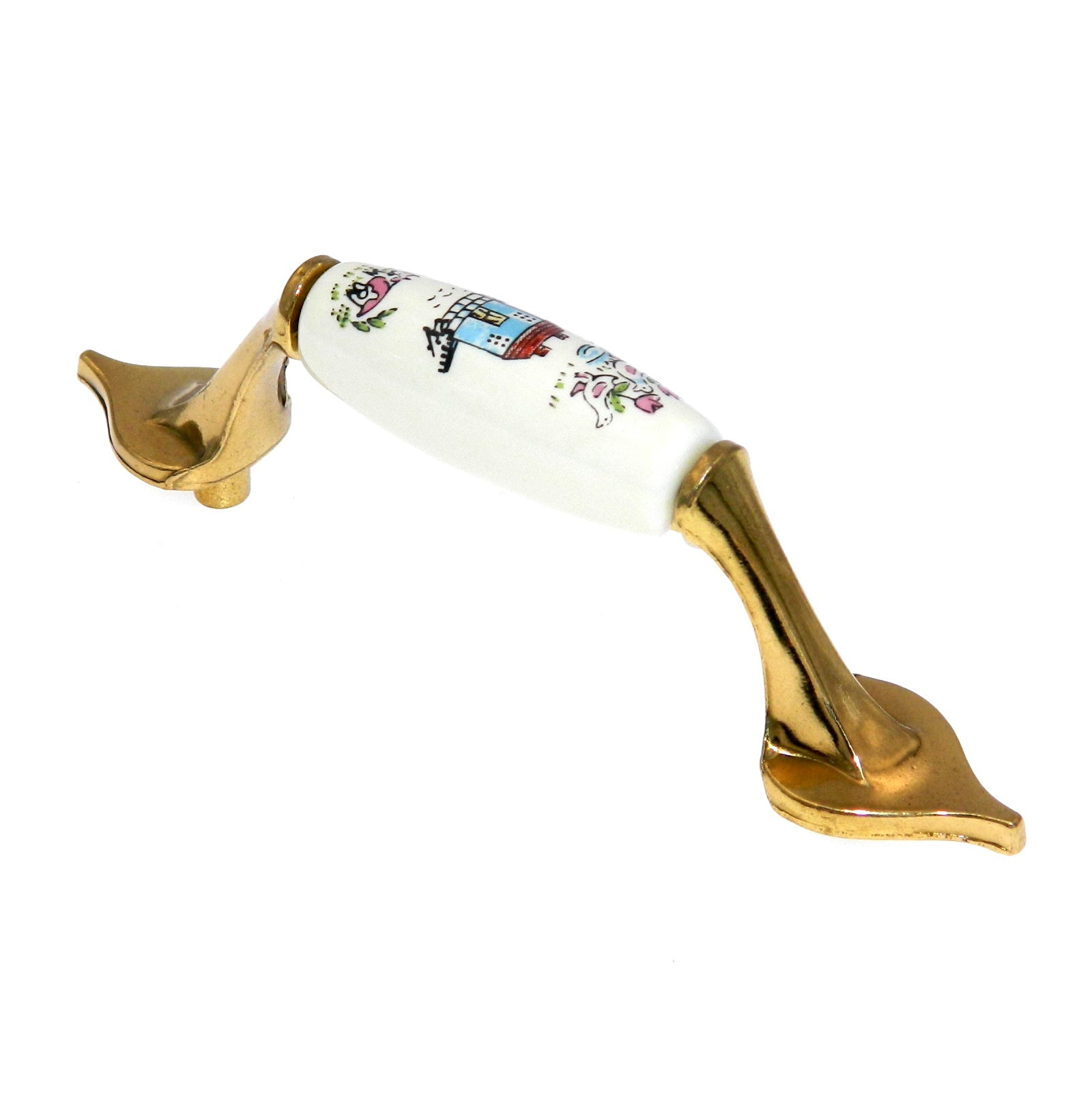 Hickory Hardware Heartland P561-HL Tirador para gabinete de 3" cc, latón y blanco
