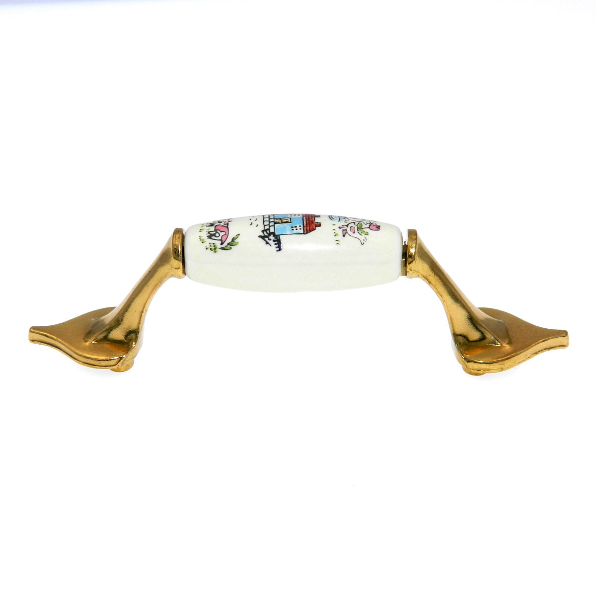 Hickory Hardware Heartland P561-HL Tirador para gabinete de 3" cc, latón y blanco