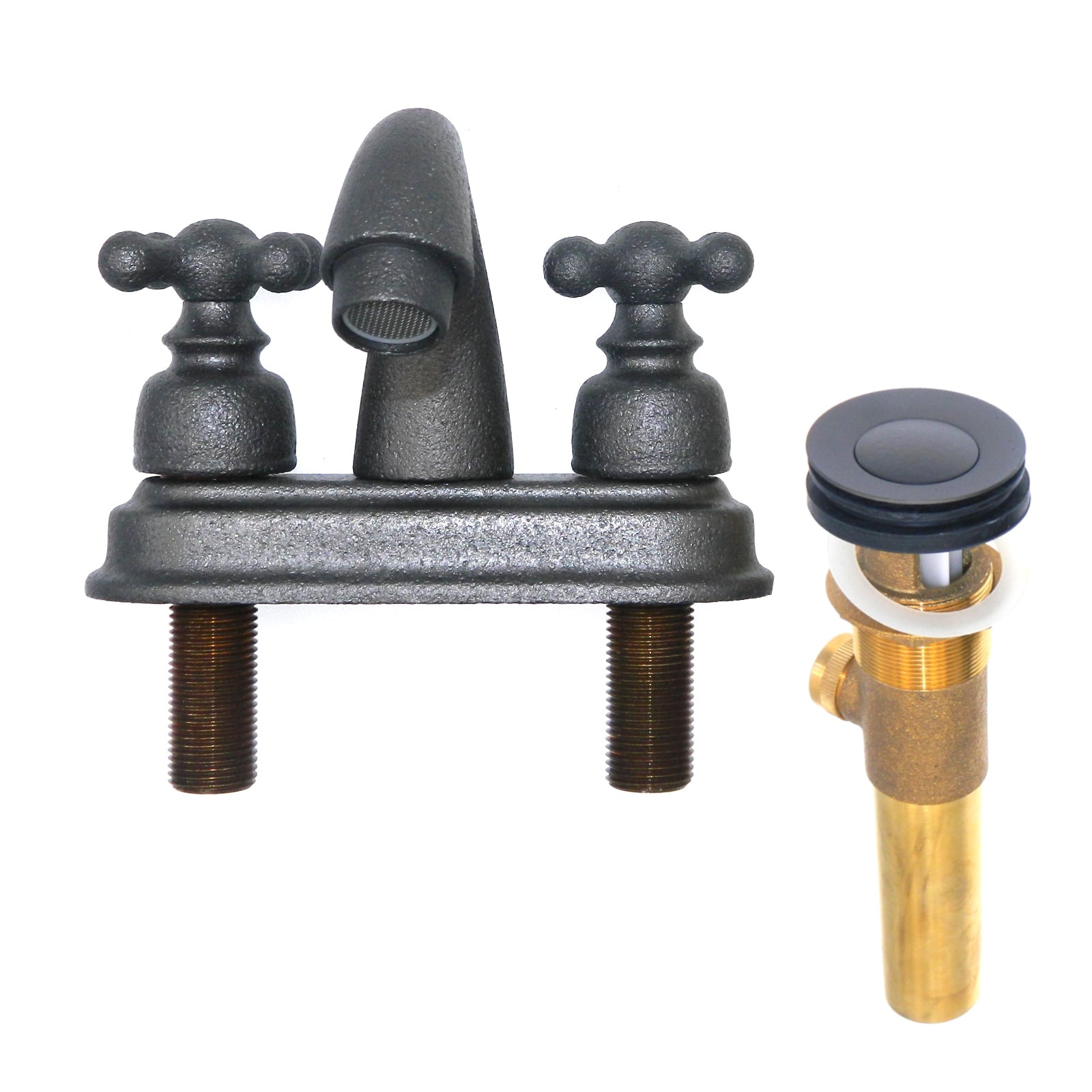 Grifo de baño Ancient Treasures, extensión de 4 pulgadas, caño en forma de arco en platino P664622PTM