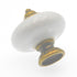 Hickory Hardware English Cozy White & Lancaster - Pomo redondo de latón pulido a mano con vástago de porcelana de 1 1/4 pulgadas P8086-W