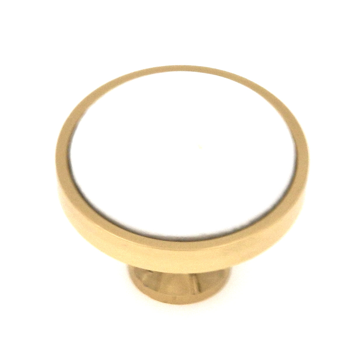 Belwith Hickory Hardware Milan - Pomo central de porcelana de latón macizo, color blanco, 1 1/4 pulgadas, P9825-W