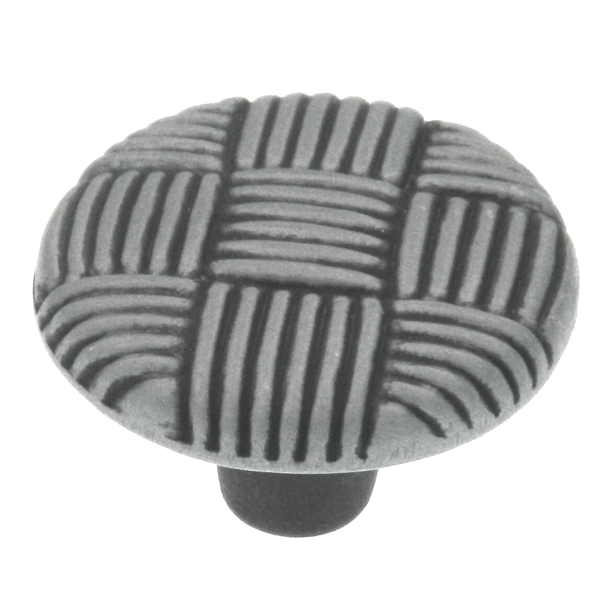 Paquete de 10 tiradores de perillas para gabinete de tejido de peltre antiguo de Hickory Hardware PA1412-AP