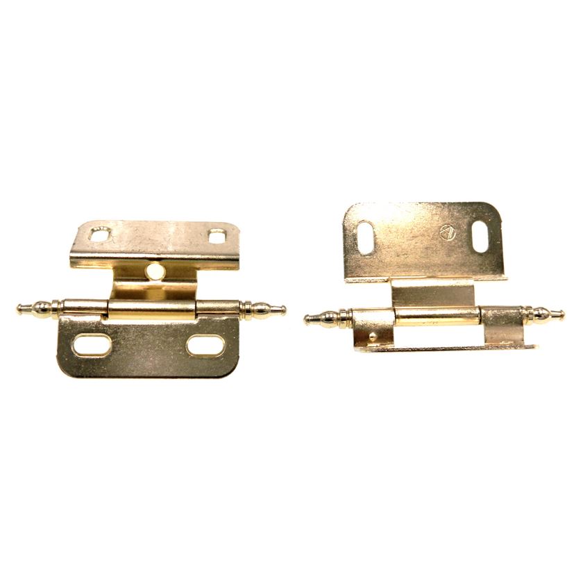 Pair Amerock Minaret Tip Polished Brass Hinge 3/8" Inset PK768