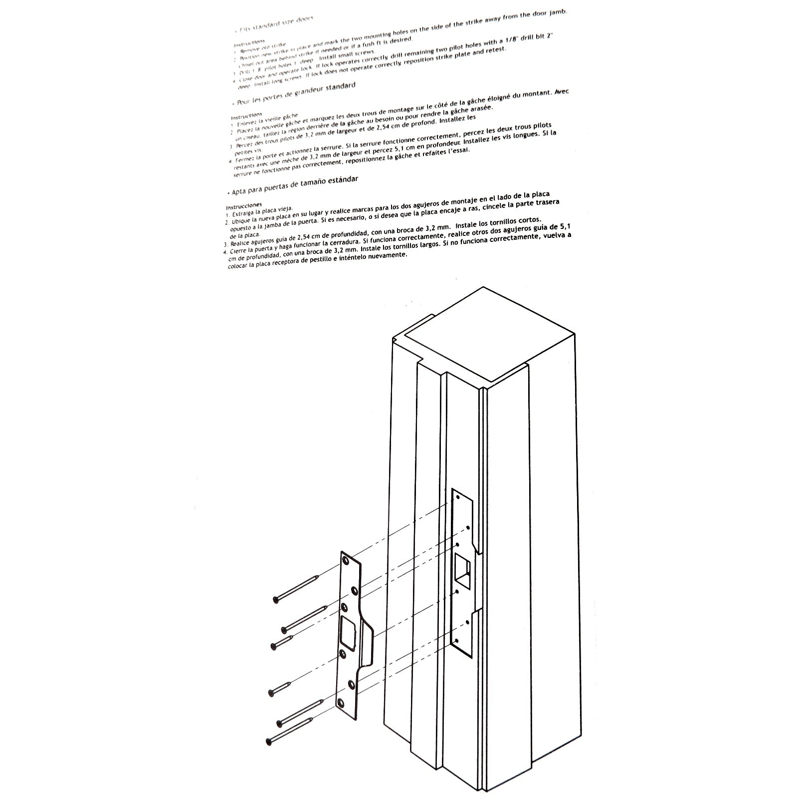 Placa de cierre de seguridad resistente Warwick, latón pulido SH1004PB