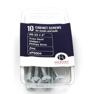 10-Pack Screws #8 32 x 2" Truss Head Slotted Phillips Drive Zinc VP5004 Hickory