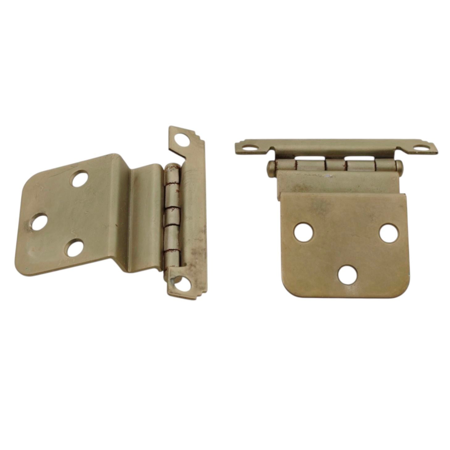 Pair Washington Mid-Century Satin Bronze 3/8" Inset Cabinet Hinges 1010-10