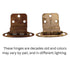Pair Washington Steel Vintage 3/8" Inset Cabinet Hinges Satin Bronze 1015-10