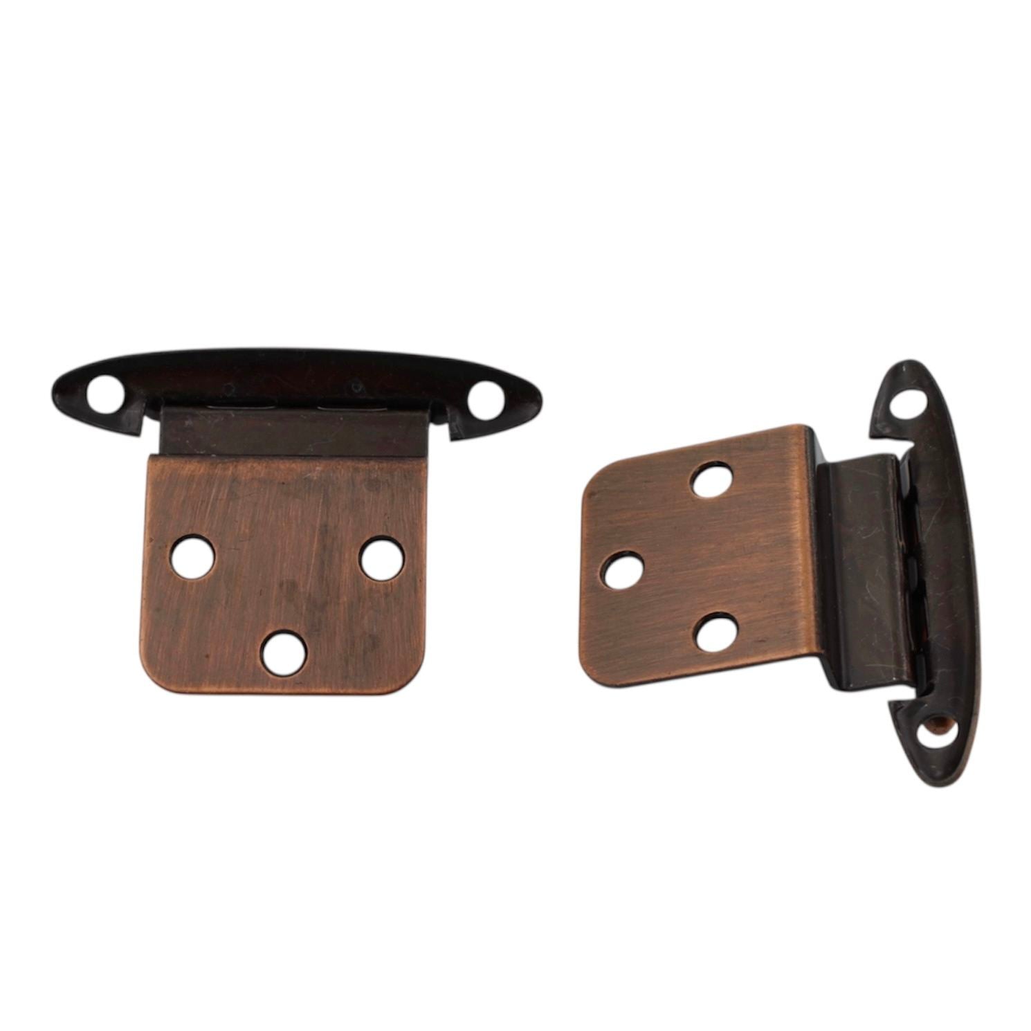 Pair Washington Steel Vintage 3/8" Inset Cabinet Hinges Cellini Copper 1015-CC