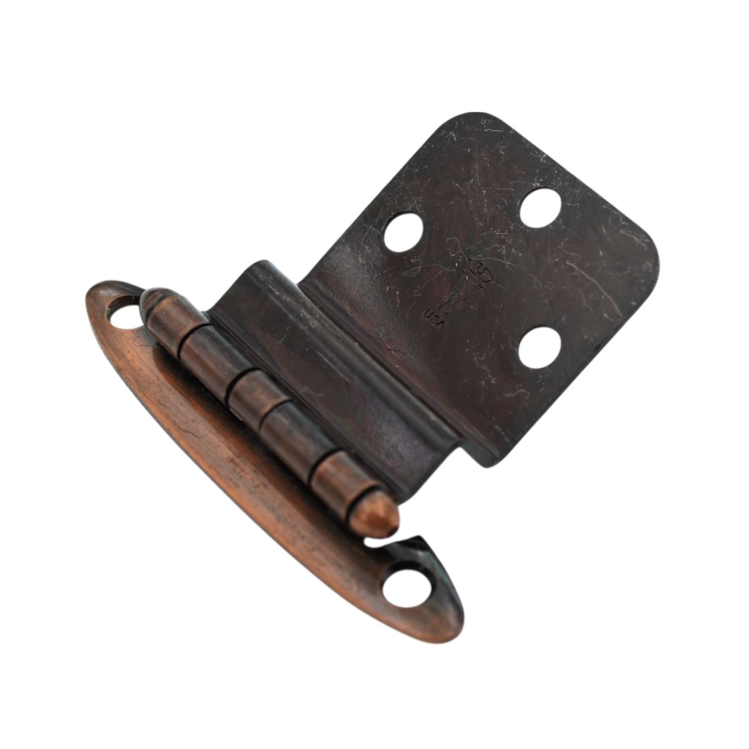 Pair Washington Steel Vintage 3/8" Inset Cabinet Hinges Cellini Copper 1015-CC