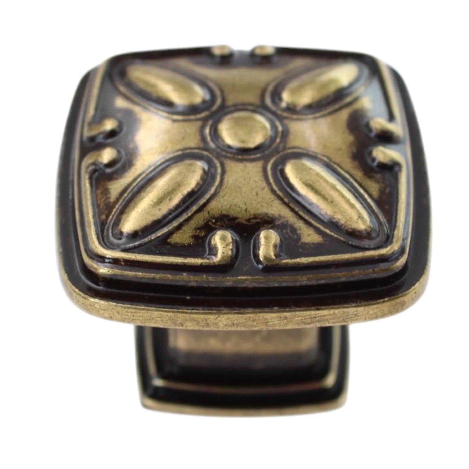 Jeffrey Alexander Milan 1 3/16" Square Knob Light Destress Antique Brass 1093