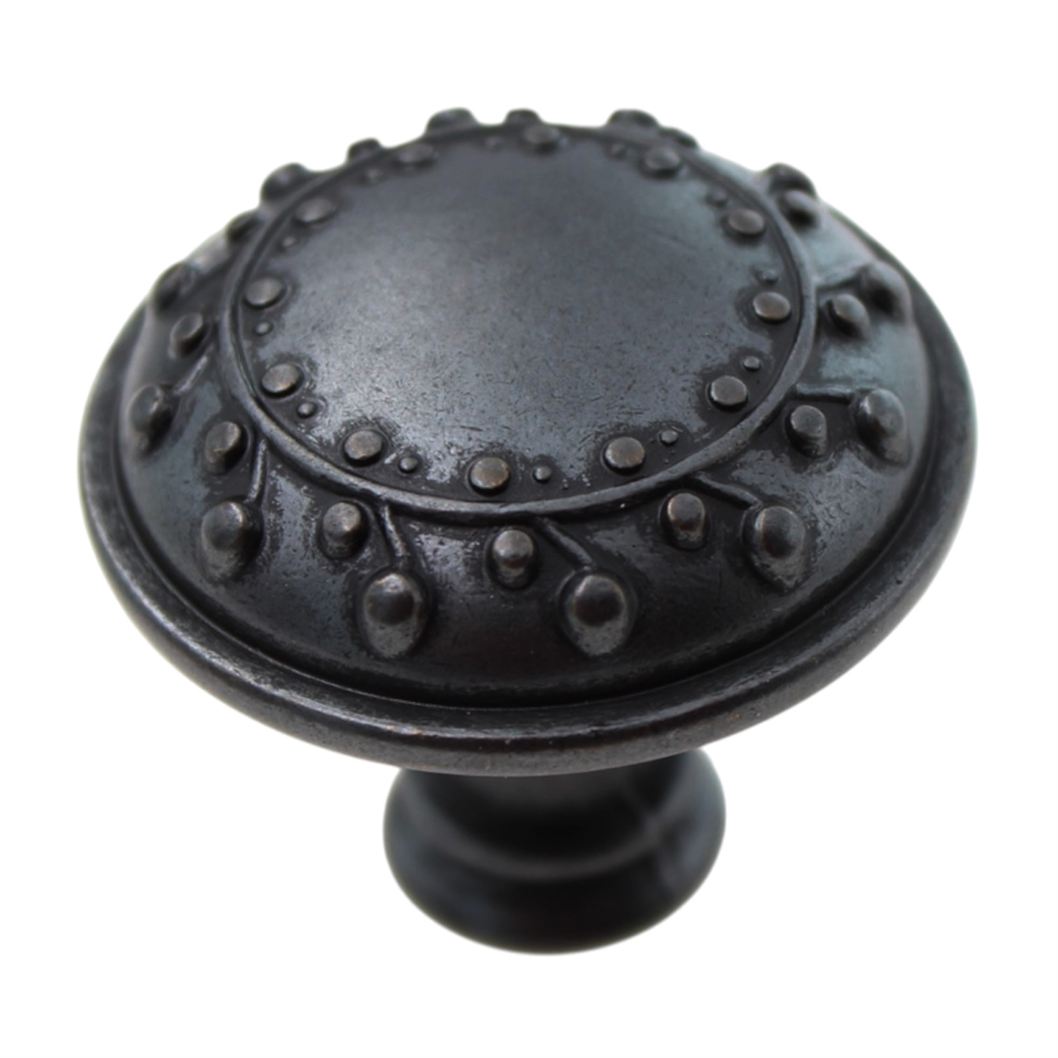 Jeffrey Alexander Venezia Vine and Berry 1 1/4" Round Knob Gun Metal 1095