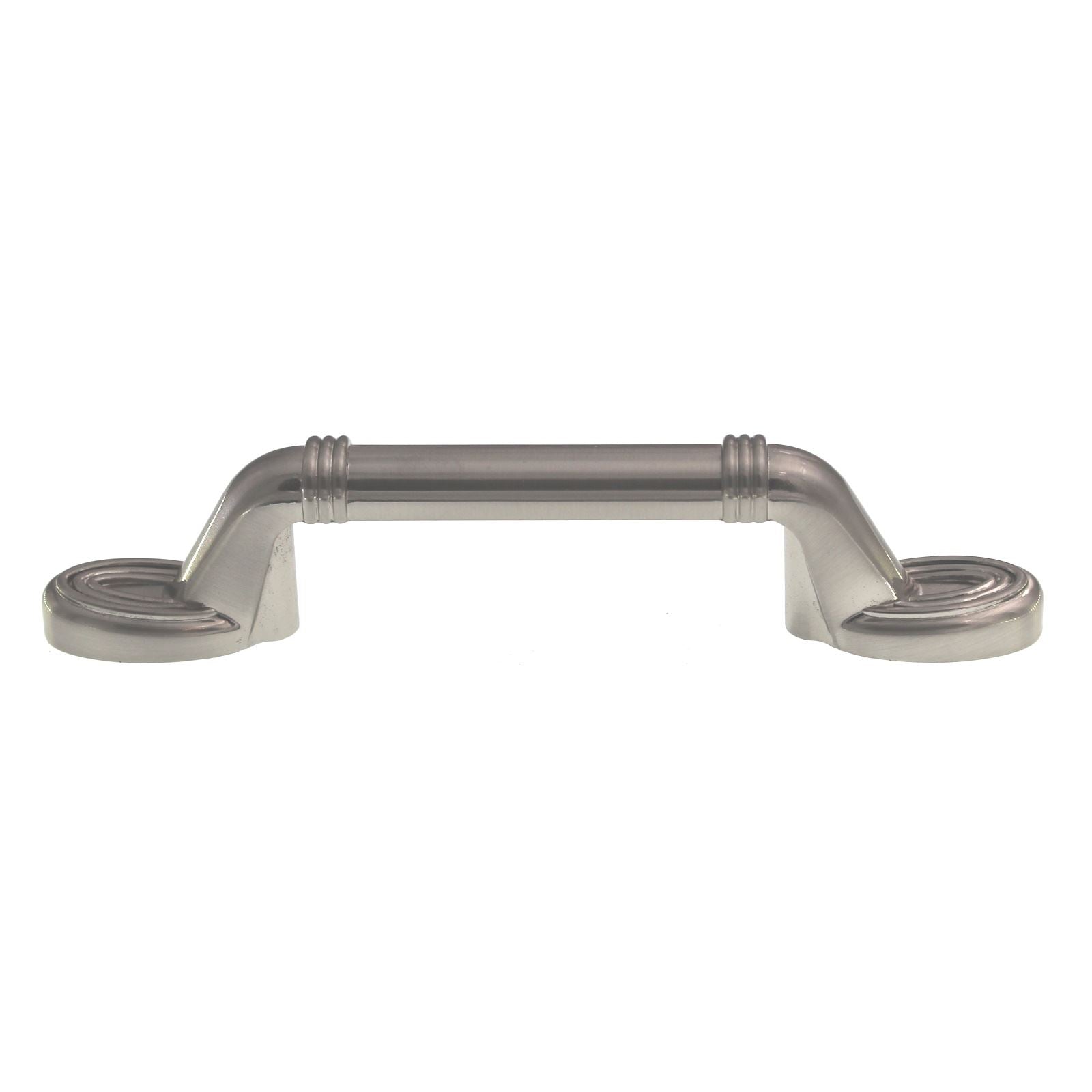 Elements Vienna 3" Ctr Cabinet Arch Pull Ringed Satin Nickel 110-3SN