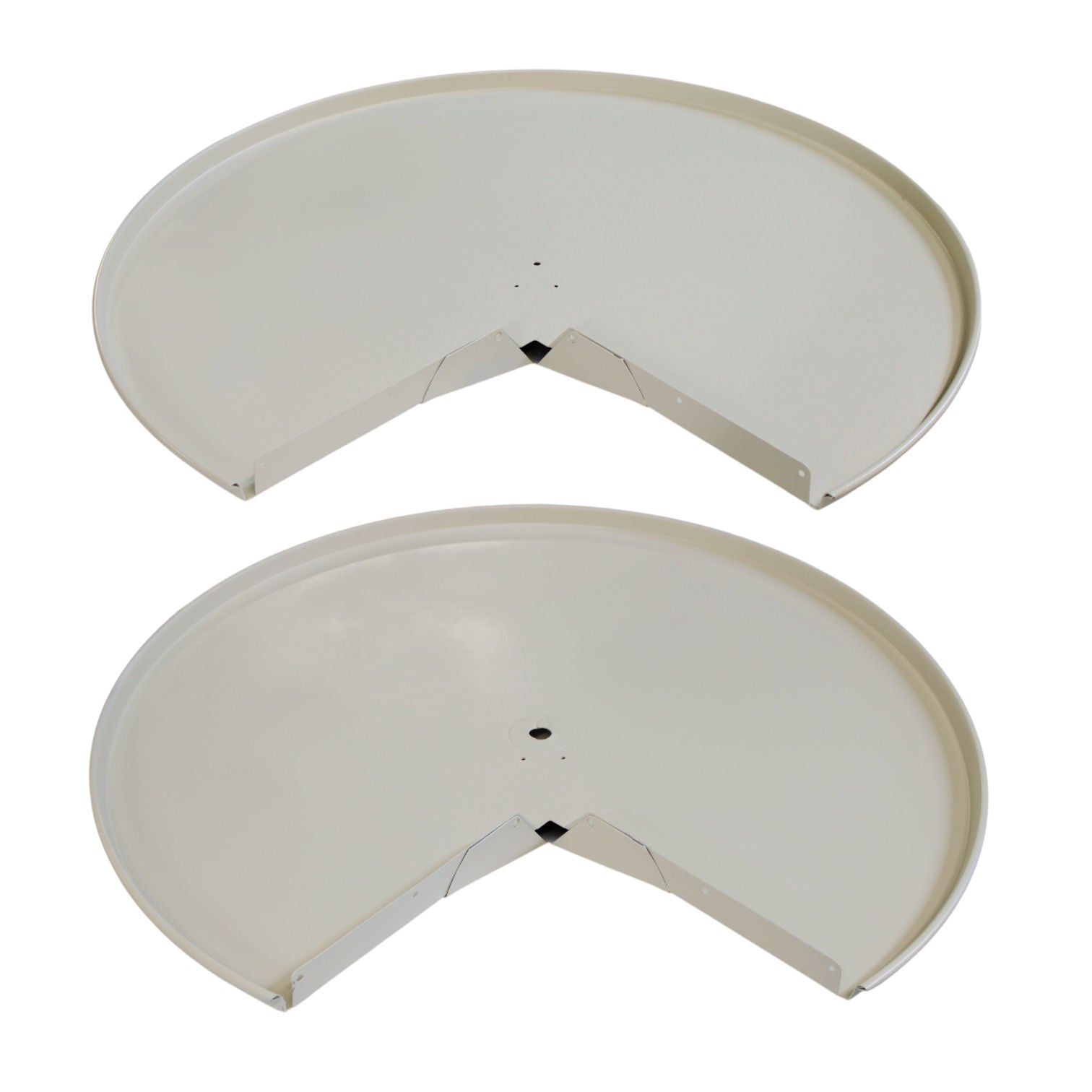 Amerock Pie-Cut Lazy Susan Parts 28" Steel Turn-a-Shelf 2 Shelves Almond 1128-A