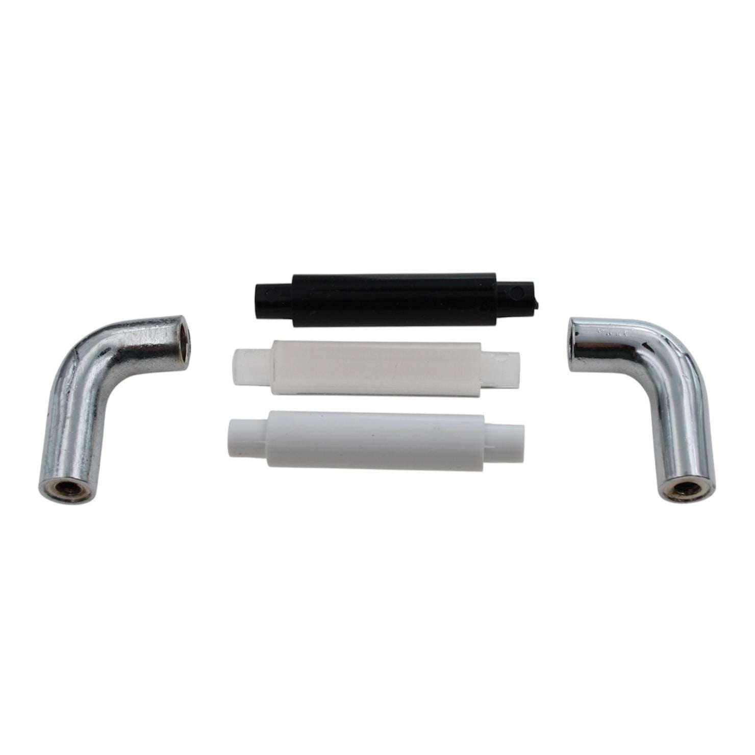 Polished Chrome Cabinet Pull White Black Clear Plastic Insert 3" Ctr 1191-PCHK
