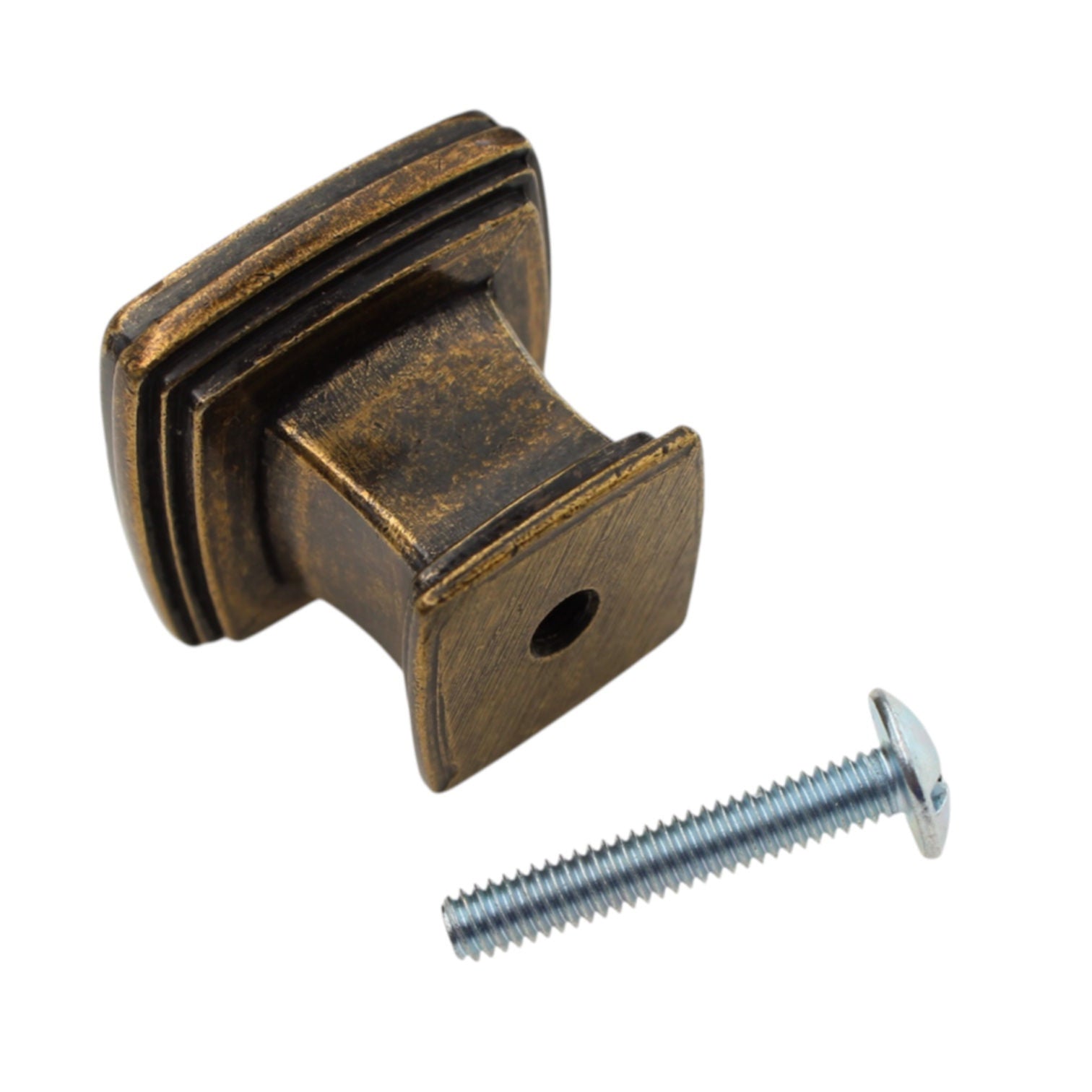 Jeffrey Alexander Encada 1 3/16" Knob Lightly Distressed Antique Brass 123AEM