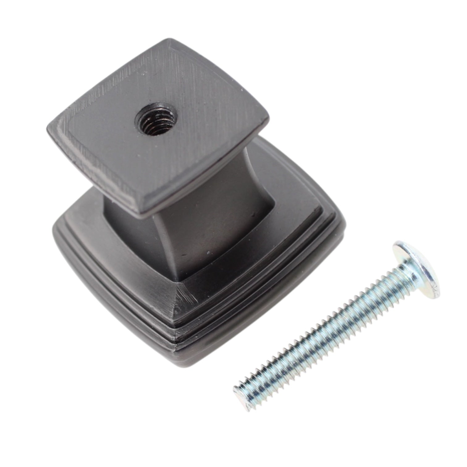 Jeffrey Alexander Encada Wave 1 3/16" Square Knob Brushed Pewter 123