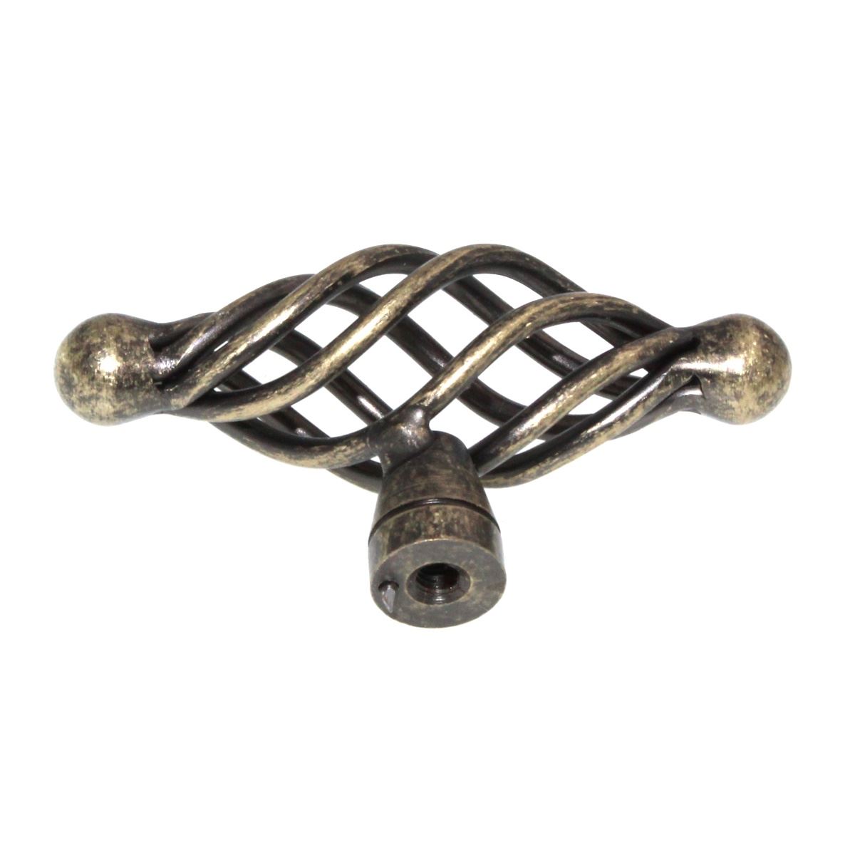 Hafele 2 5/8" Birdcage Cabinet Knob Antique Brass 125.33.801