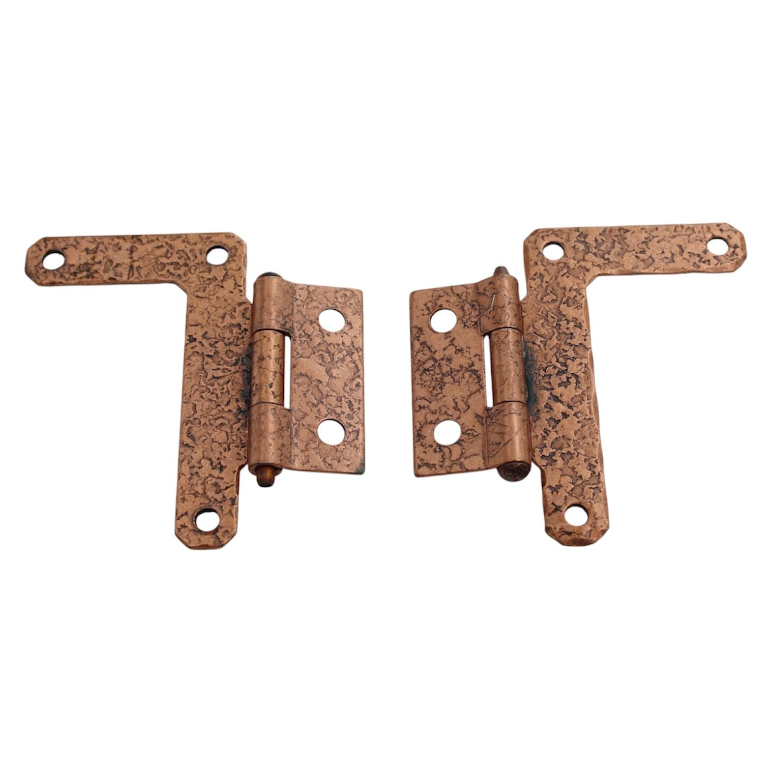 Pair McKinney Half Surface 3 Inch "L" Hinges For Flush Door Copper 12723