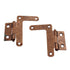 Pair McKinney Half Surface 3 Inch "L" Hinges For Flush Door Copper 12723