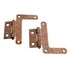 Pair McKinney Half Surface 3 Inch "L" Hinges For Flush Door Copper 12723