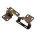 Pair Antique Brass Partial Wrap Hinges 1/2" Overlay Self-Closing AP 1295-AB