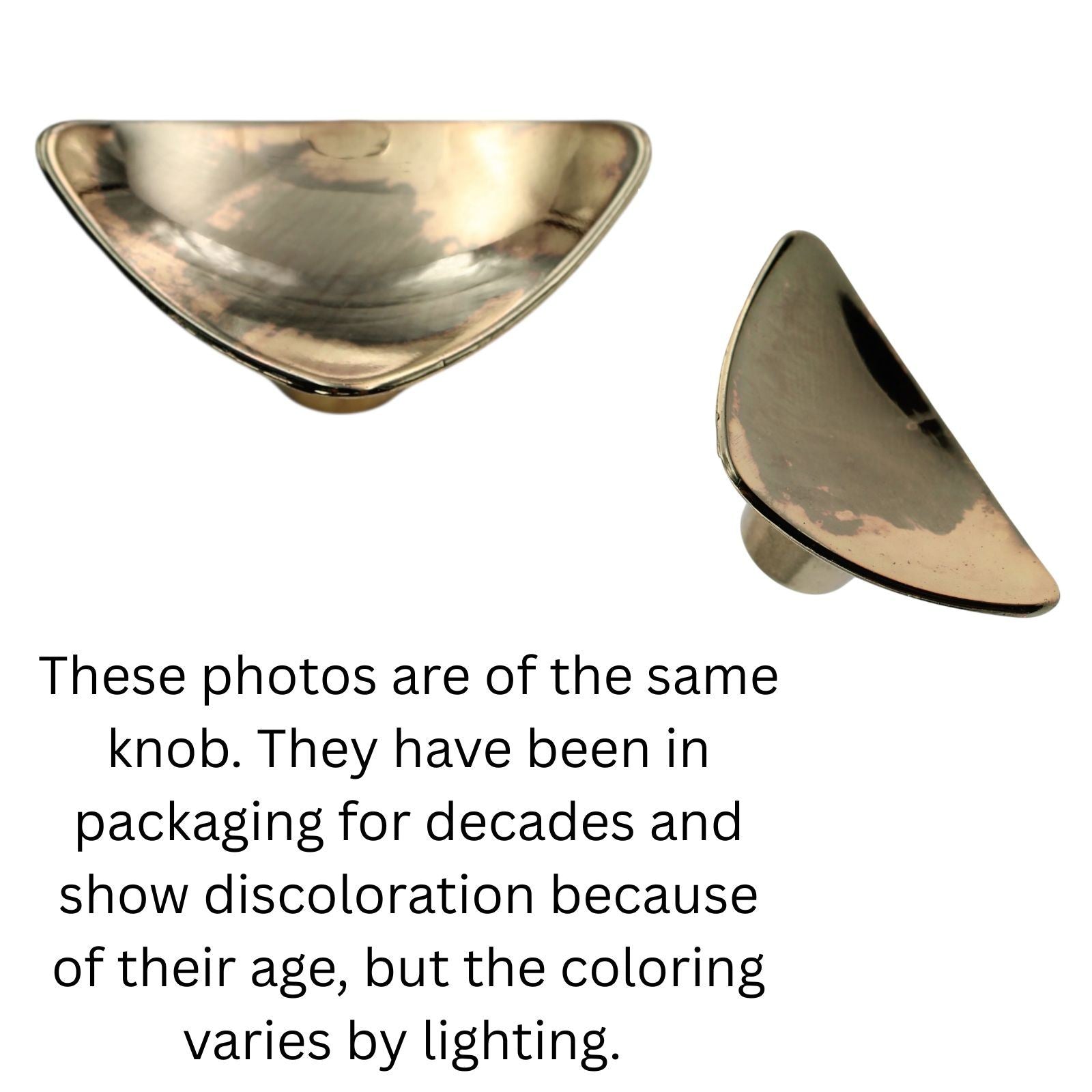 Vintage Washington Solitaire Polished Brass Soft Triangle Cabinet Knob 1323R-3