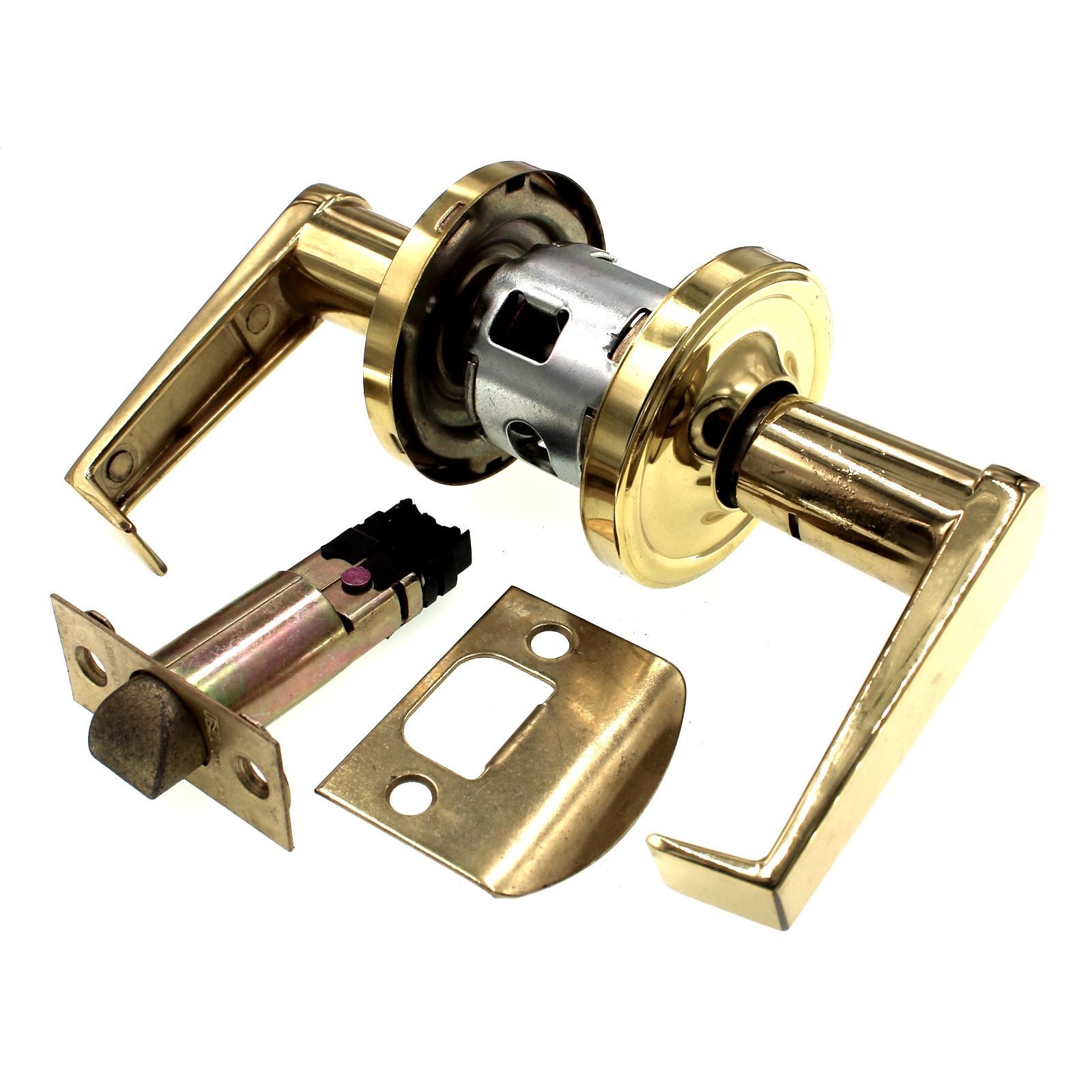 National Lock Century Passage Closet / Hall Door Lever Bright Brass 1448-2-C3