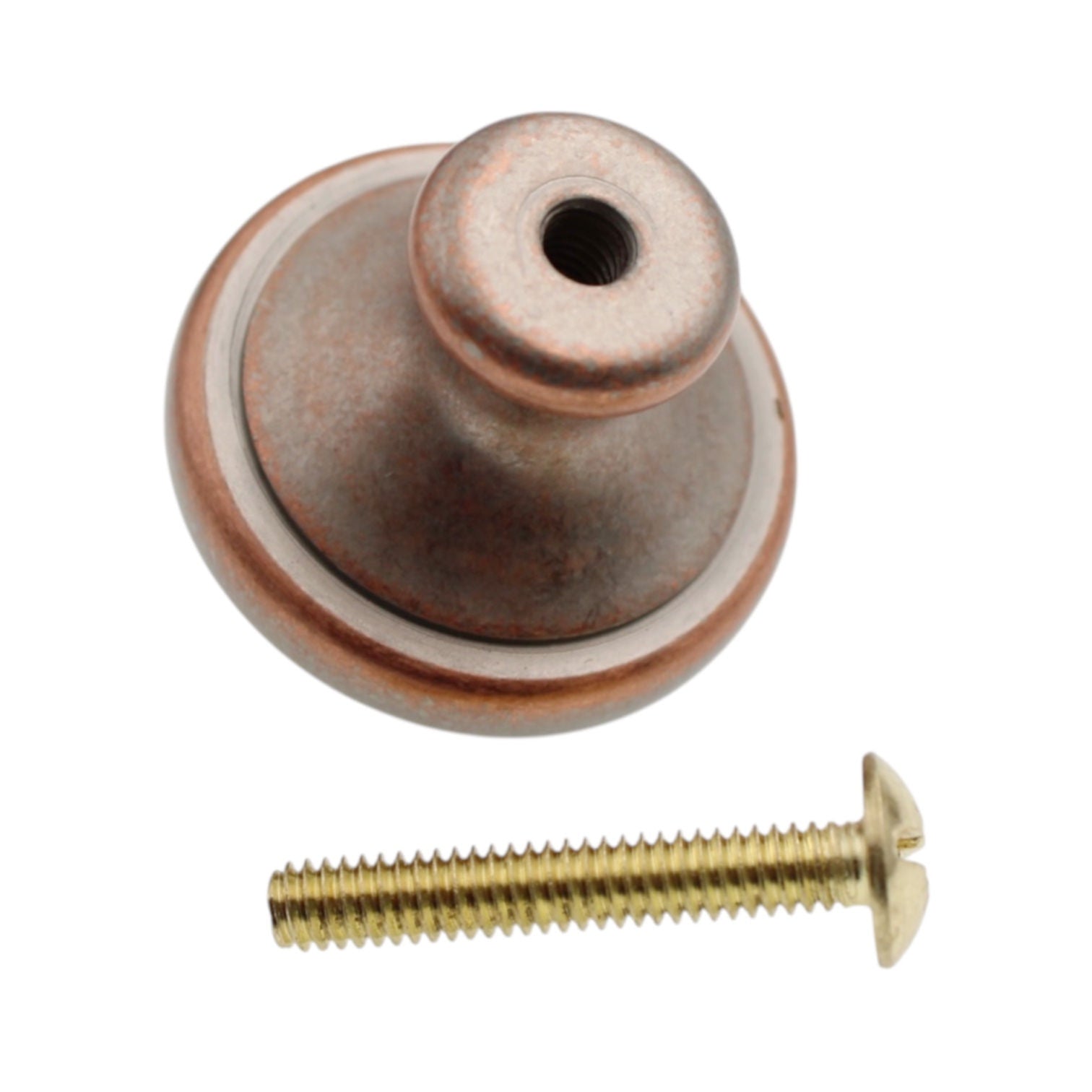 Schaub Charlevoix Distressed Nickel Copper 1 1/8" Round Cabinet Knob 150-DNC