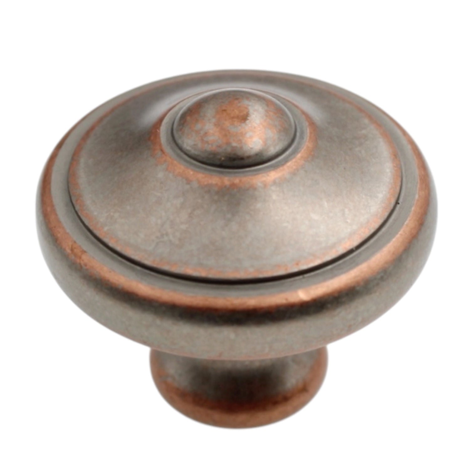 Schaub Charlevoix Distressed Nickel Copper 1 1/8" Round Cabinet Knob 150-DNC