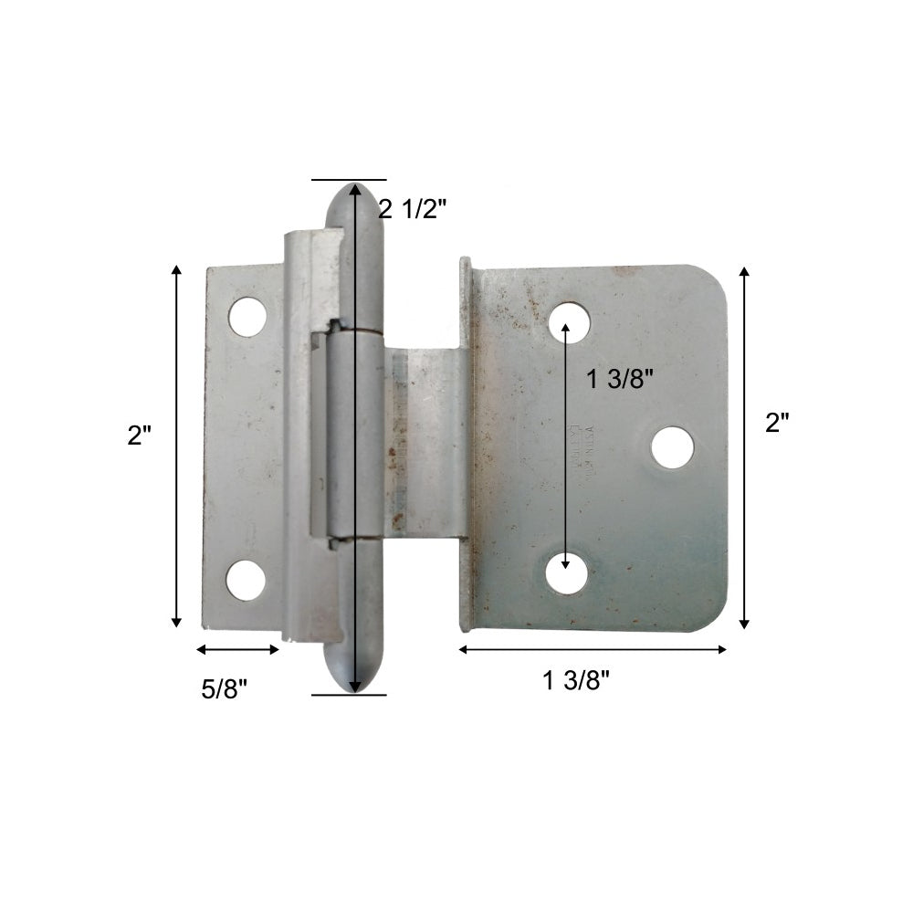 Pair of Stanley Satin Chrome 3/8" Inset Partial Wrap Brass Capped Hinges 1545