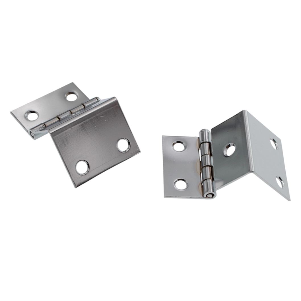 Pair of Polished Chrome Full 3/4" Inset Wrap Around Hinges Loose Pin 155-26