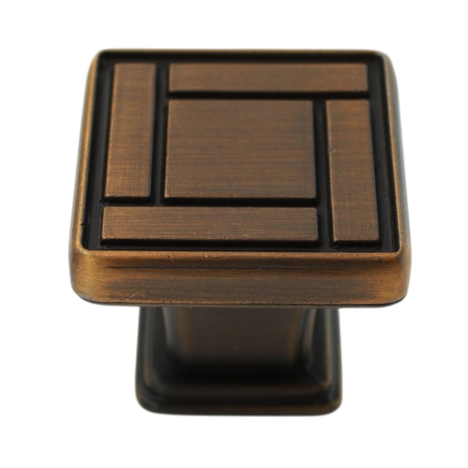 Jeffrey Alexander Rochester Mosaic 1 1/8" Square Knob Antique Satin Brass 155