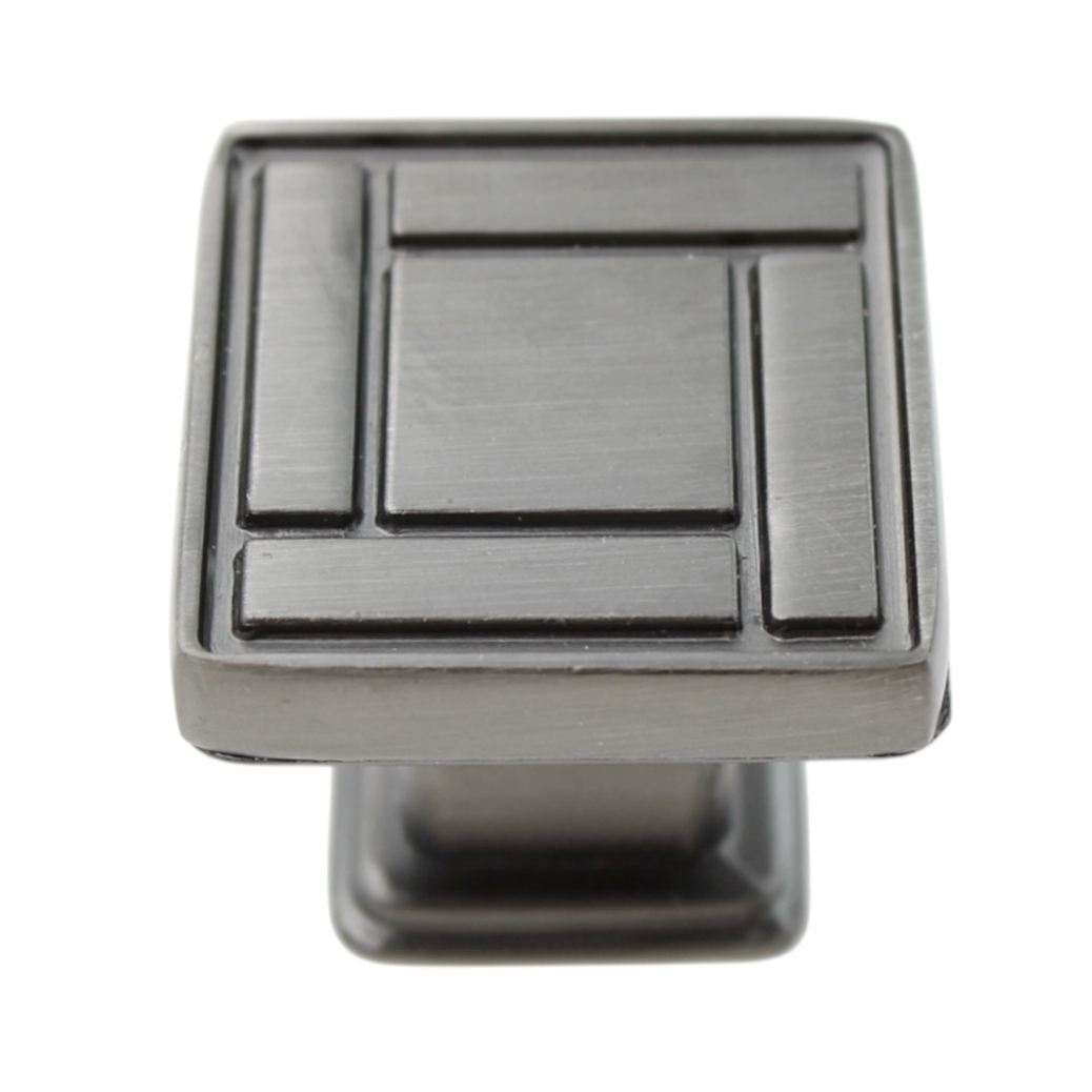 Jeffrey Alexander Rochester Mosaic 1 1/8" Square Knob Brushed Pewter 155