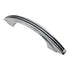 Vintage Chrome Steel Cabinet Pull Black Lines 4 1/2 Inch Length NB201