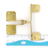 Bright Brass Overlay Pivot Pin Cabinet Hinges Top and Bottom Heavy Duty 2033-3