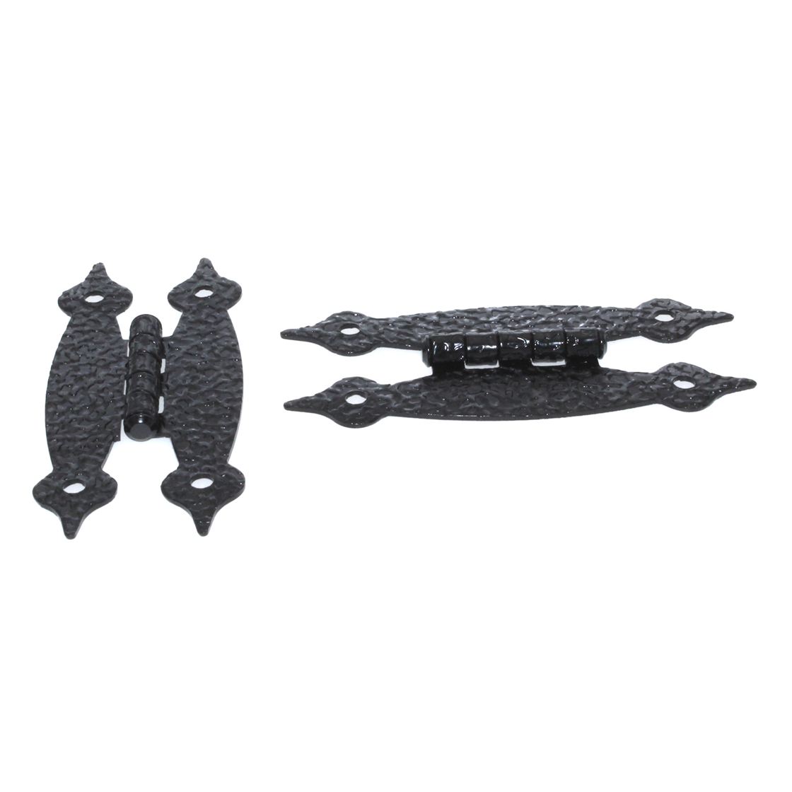 Pair Laurey Surface Mount Colonial Black Hammered Flush "H" Cabinet Hinges 21114