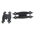 Pair Laurey Surface Mount Colonial Black Hammered Flush "H" Cabinet Hinges 21114