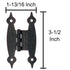 Pair of 3/8" Offset Hammered Colonial Black Cabinet "H" Hinges 21314